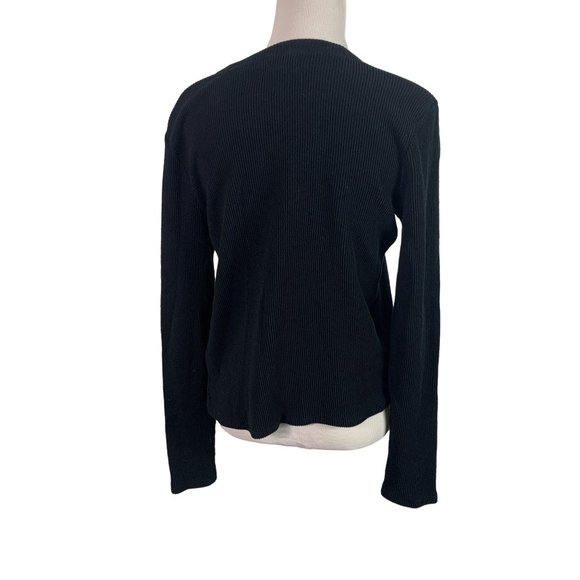 MADEWELL Women's Size Small Black Crew Neck Ribbed Shirt - Picture 3 of 7